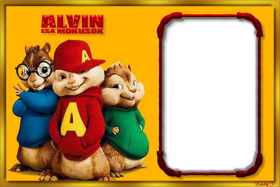 Alvin és a mókusok és a mókuslányok  mesefilm figurás képkeret